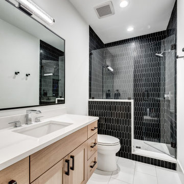 75 Black Tile Bathroom Ideas You Ll, Black Tile Tub Surround