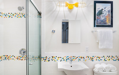 Room of the Day: Vibrant Retro Tile Adds Pizazz to a Small Bathroom