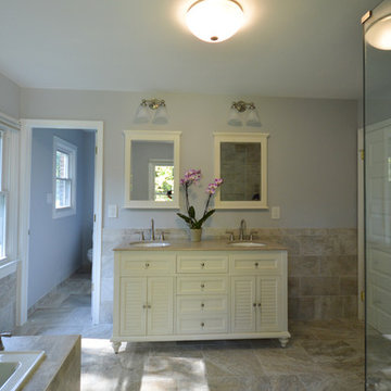2 bathrooms become 1 Grand master bath with walk in closet