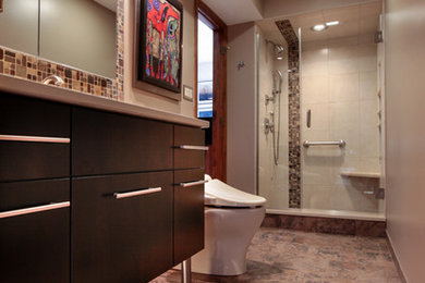 Inspiration for a contemporary bathroom remodel in Indianapolis