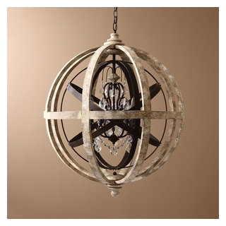 Retro rustic sale weathered wooden globe