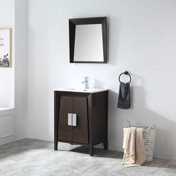24" Larvotto Ebony Contemporary Modern Bathroom Vanity - CL-22EB24-ZI