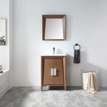 24" Larvotto Light Wheat Contemporary Modern Bathroom Vanity - CL-22WV24-ZI