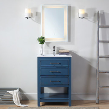 24" Tennant Brand Aruzza Small Slim Narrow Teal Blue Bathroom Vanity - 2822-V24T