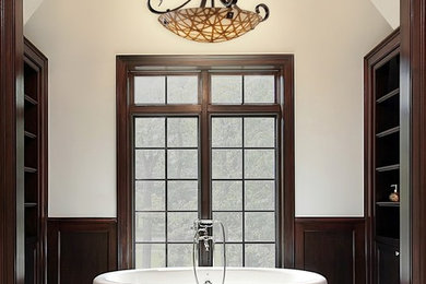3Form Scrolls With Finials, 31" Round Bowl Pendant With Scrolls in Bathroom