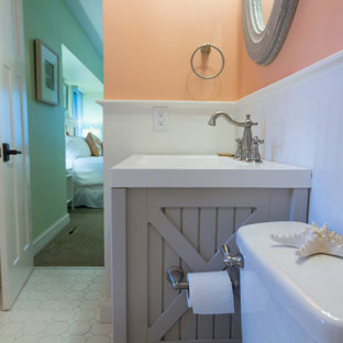 75+ Maritime Badezimmer mit rosa Wandfarbe Ideen & Bilder - August 2021