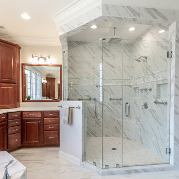 A Contemporary Master Bath That Provides Spa Treatment to a Couple in Clifton VA