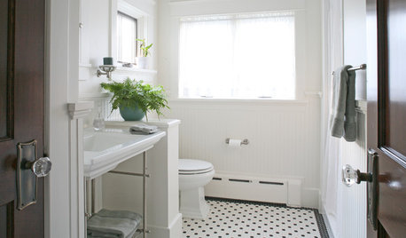 Bathrooms Awash in Black and White Tile