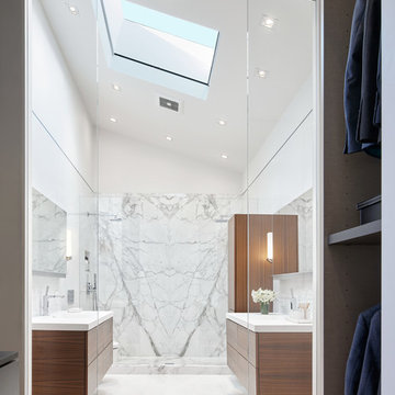 A Luxe Pair of Bathrooms