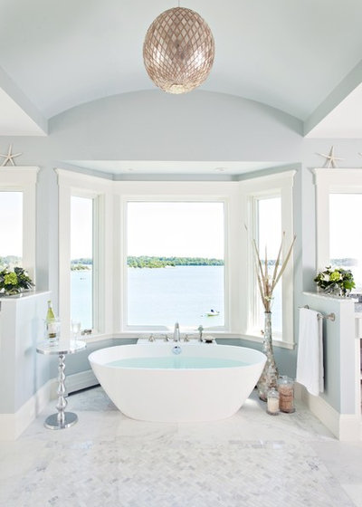 Beach Style Bathroom by Roomscapes Cabinetry and Design Center
