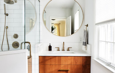 2 Compact-Bathroom Makeovers, for Her and for Him