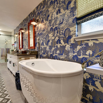 A Sleek Eclectic Master Bath