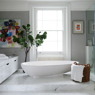 Design ideas for a contemporary bathroom in London.