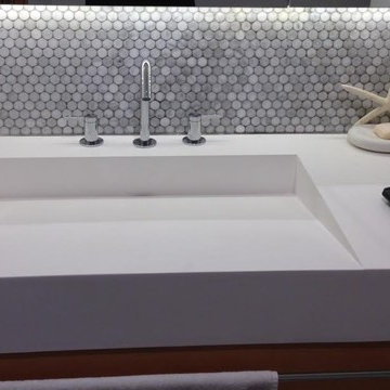 ADM Bathroom Design Rectangular Wall Mounted Sink, White, 39" - DW-110 (39 x 20)