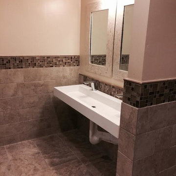 ADM Bathroom Double Rectangular Wall Mounted Sink, White, 47" - DW-136 (47 x 19)
