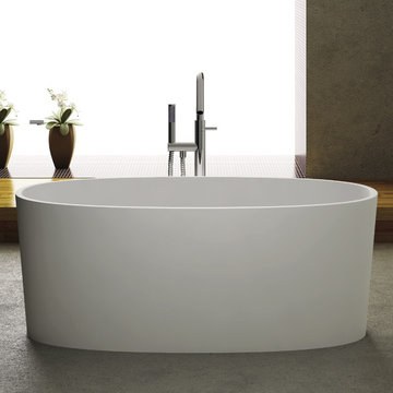 ADM Bathroom Oval Freestanding Bathtub, White, 61" - SW-108 (61 x 32)