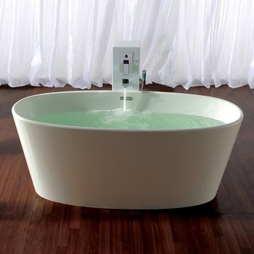 ADM Bathroom Oval Freestanding Bathtub, White, 62.2" - SW-133 (62 x 26)
