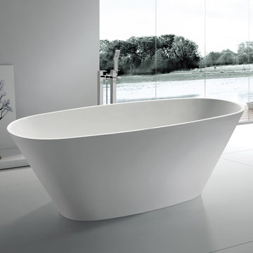 ADM Bathroom Oval Freestanding Bathtub, White, 71.7" - SW-107L (72 x 31)