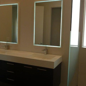 ADM Bathroom Rectangular Countertop Sink, White, 60" - DW-198