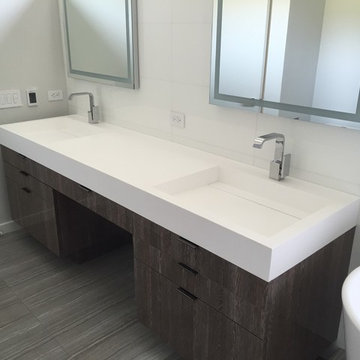 ADM Bathroom Rectangular Countertop Sink, White, 71" - DW-194 (71 x 22)