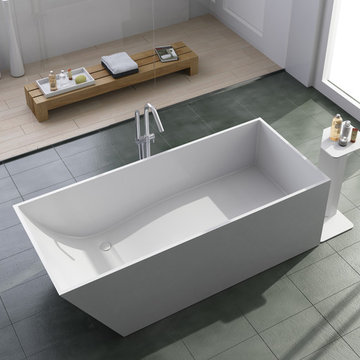 ADM Bathroom Rectangular Freestanding Bathtub, White, 62.9" - SW-147 (63 x 28)