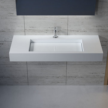 ADM Bathroom Rectangular Sink, White, 47" - DW-119 (47 x 19)