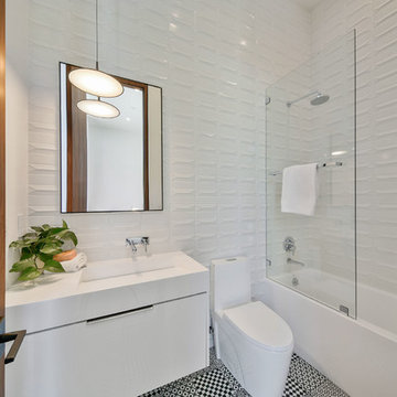 ADM Bathroom Rectangular Wall Mounted Sink, Glossy White, 39" - DW-110 (39 x 20)