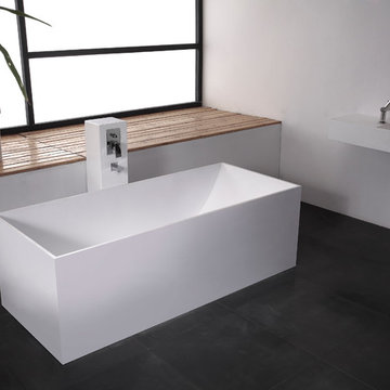ADM Bathroom Rectangular Wall Mounted Sink, White, 30" - DW-148 (30 x 13)