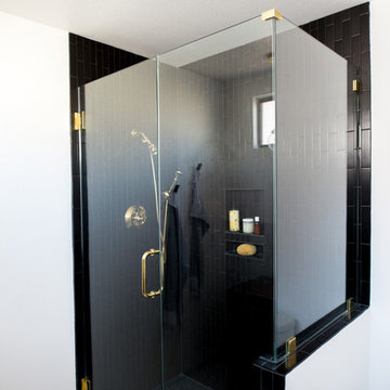 After - Tiled shower to ceiling, new fully frameless glass surround