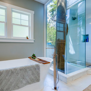 75+ Bäder mit Glasfliesen und gelbem Boden Ideen & Bilder - Februar