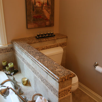 An Earthtone Master Bath and Closet in Lakewood