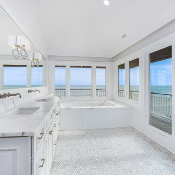 Luxury master bath overlooking the Ocean