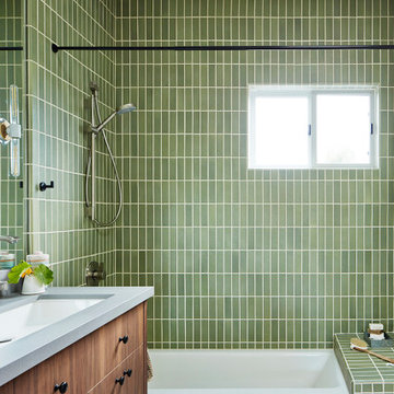 75 Beautiful Green Tile Bathroom, Olive Green Bathroom Tiles