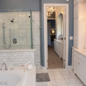 Annapolis, MD All White Bathroom Quartz Countertops