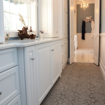Annapolis, MD All White Bathroom Quartz Countertops
