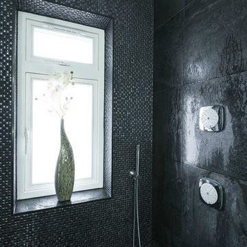 Anthracite Bespoke Wet Room with Wall Shower Jets and Rainfall Shower and Porter