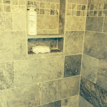 Antique Pewter Travertine Shower in Scottsdale