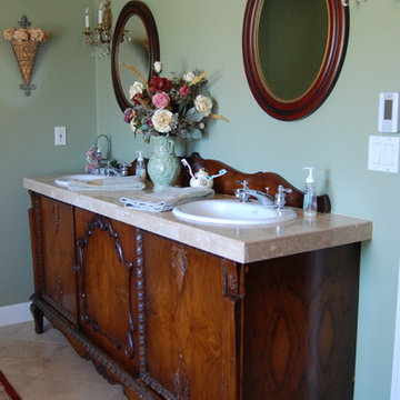 Antique Sideboard Buffet turned into Double Sink Vanity