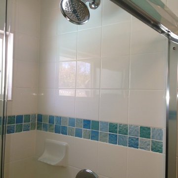 Aqua blue bathroom in Escondido