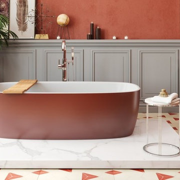 Aquatica Coletta™ Oxide Red-Wht Freestanding Solid Surface Bathtub