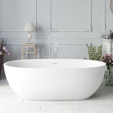 Aquatica Corelia-Wht™ Freestanding Solid Surface Bathtub