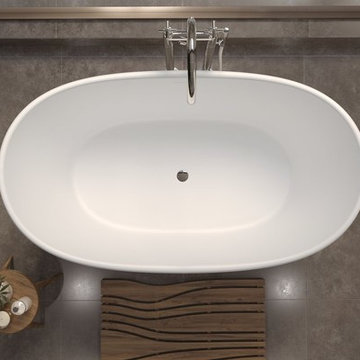 Aquatica Purescape™ 748M Freestanding Solid Surface Bathtub - Fine Matte