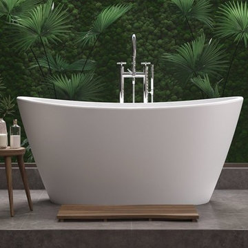 Aquatica Purescape™ 748M Freestanding Solid Surface Bathtub - Fine Matte