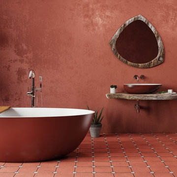 Aquatica Spoon 2 Oxide Red Solid Surface Bathtub