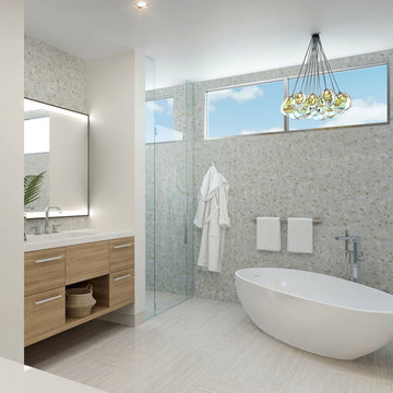 Aquatica Spoon 2 (Purescape 204AM) Egg Shaped Freestanding Solid Surface Bathtub