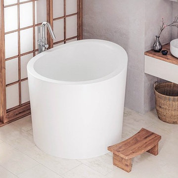 Aquatica True Ofuro Mini Freestanding Stone Japanese Soaking Bathtub