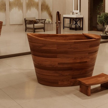 Aquatica True Ofuro Wooden Freestanding Japanese Soaking Bathtub