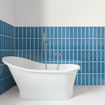 Avila Blue Metro Tiles - Flat Brick Tiles - Direct Tile Warehouse