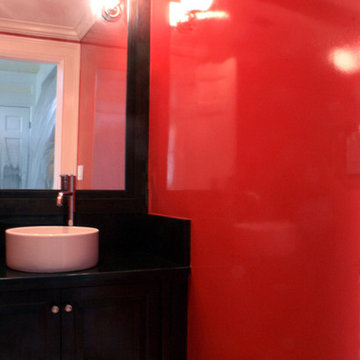 Arteriors High Gloss Painted Wall Finish on Bathroom Walls