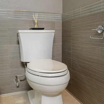 Asian-Inspired Bathroom and Contemporary Toilet